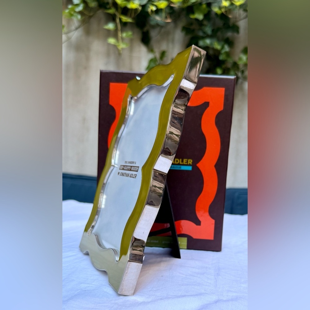 Jonathan Adler Silver and Green Picture Frame